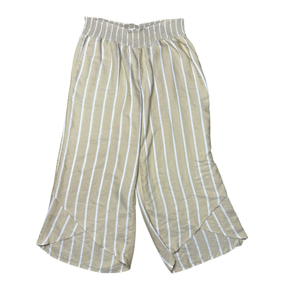 Carve Designs Wide Leg Cropped Pants Size XL Striped